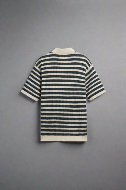 VORO Knitted Striped Polo