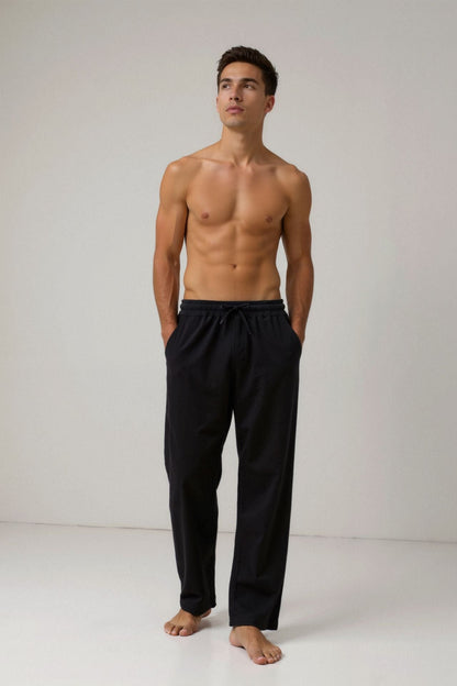 VORO Cotton & Linen Blend Drawstring Pants