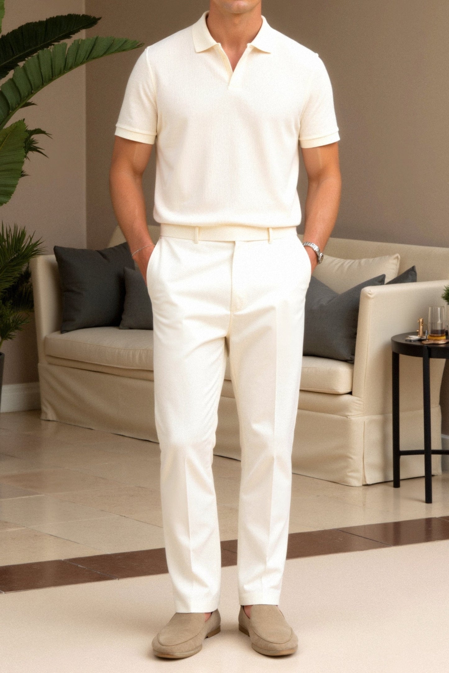VORO Woolen Structure Polo T-Shirt