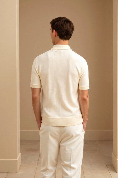 VORO Woolen Structure Polo T-Shirt