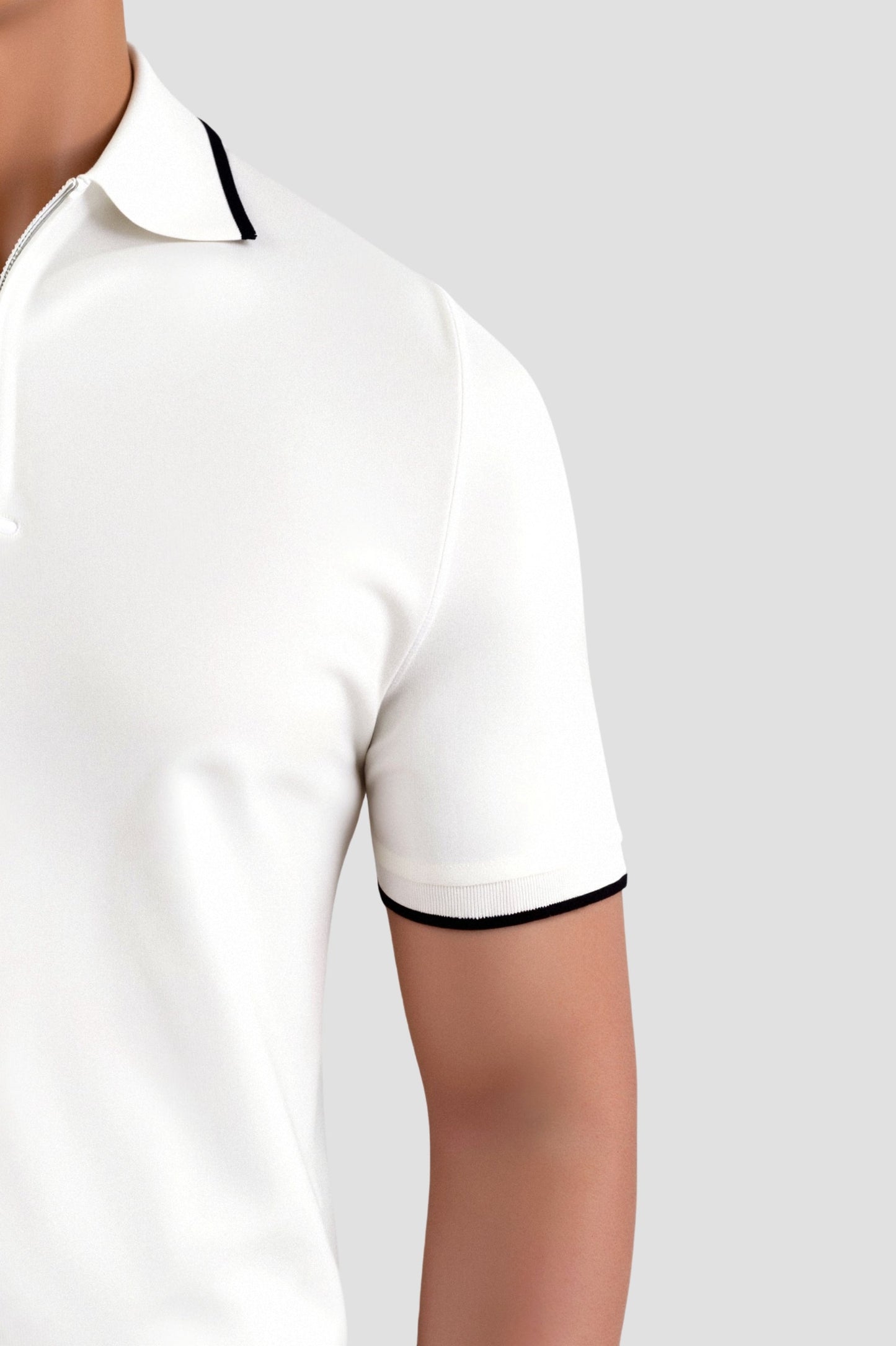 VORO Knitted Quarter Zip Golf Polo