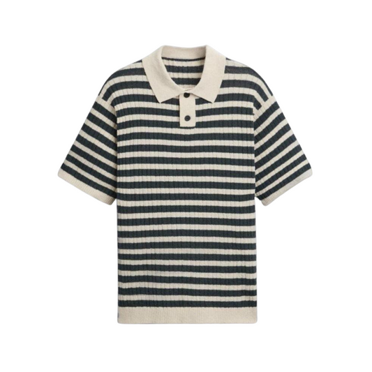 VORO Knitted Striped Polo