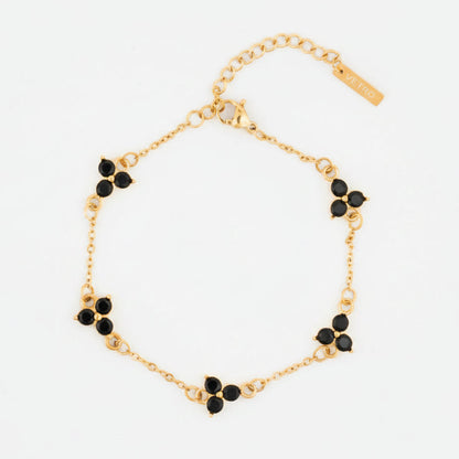 VORO® Obsidian Clover Bracelet · 18K Gold
