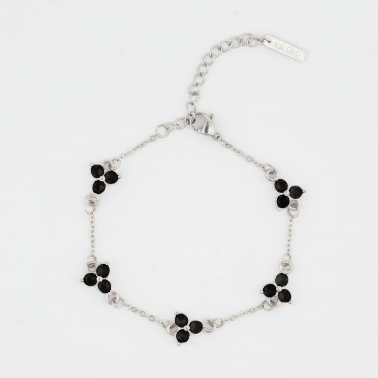VORO® Obsidian Clover Bracelet · Silver