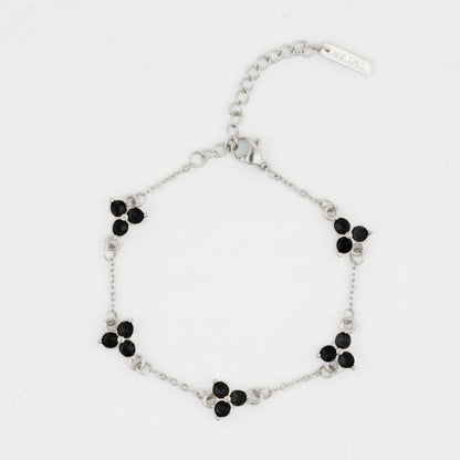 VORO® Obsidian Clover Bracelet · Silver
